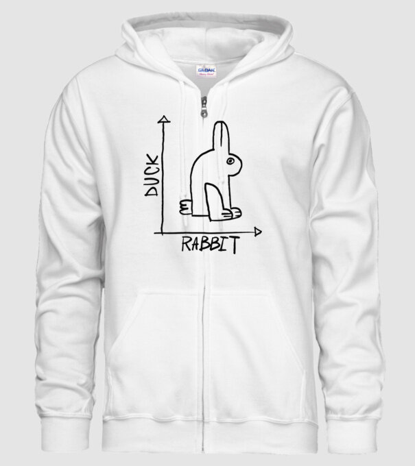 Rață vs Iepure model alb pe tricou