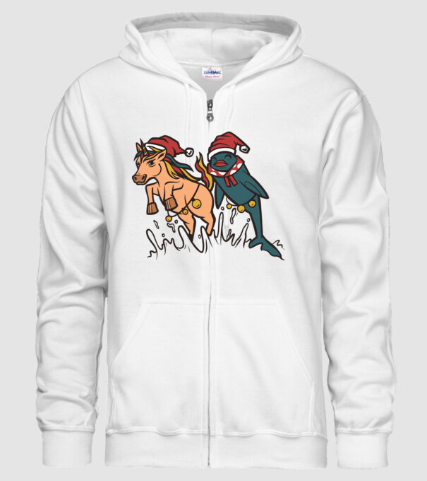 Animale de Crăciun model alb pe tricou