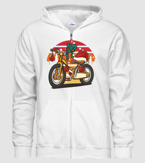 Bicicletă de Crăciun model alb pe tricou