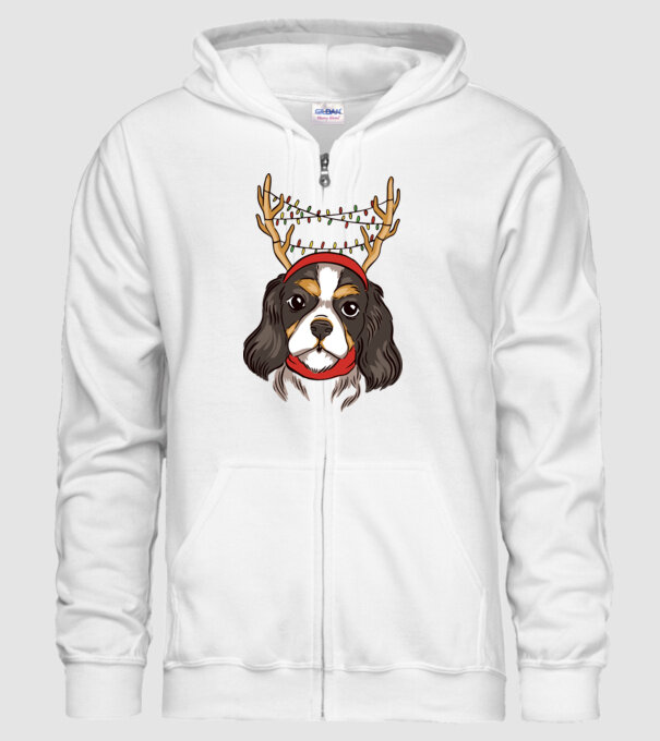 Cavalier de Crăciun model alb pe tricou