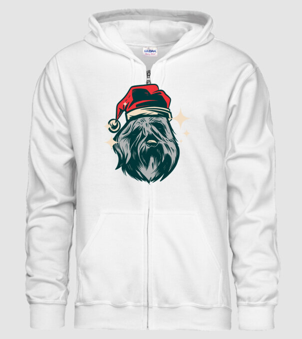 Câine de Crăciun model alb pe tricou