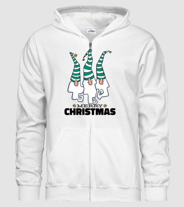 Elfi de Crăciun - Crăciun Fericit model alb pe tricou