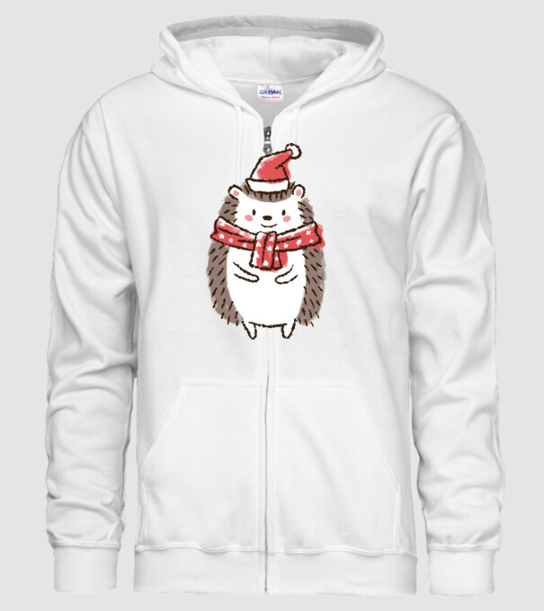 Arici de Crăciun model alb pe tricou