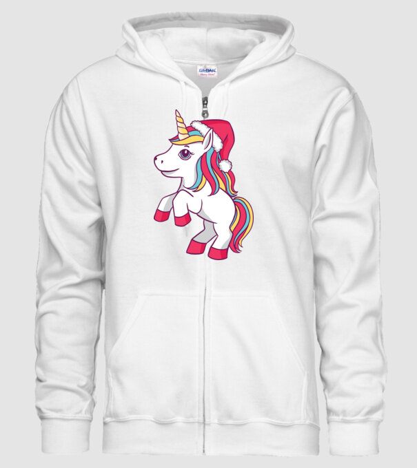 Unicorn de Crăciun model alb pe tricou