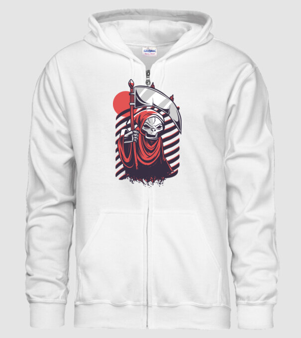 Moartea - Grim Reaper model alb pe tricou