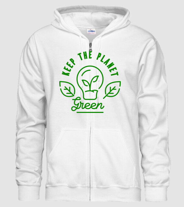 Keep The Planet Green - Ziua Pământului model alb pe tricou
