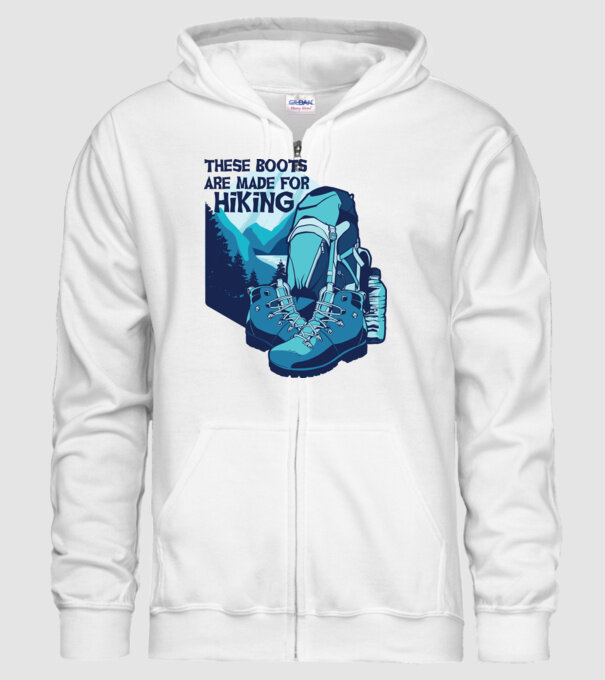 Bocanci de drumeție model alb pe tricou