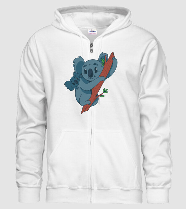 Coala model alb pe tricou