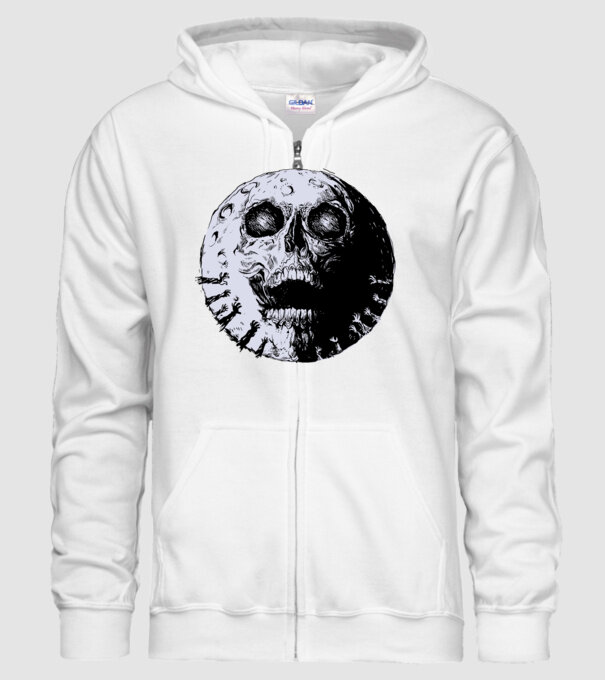 Craniu Lună model alb pe tricou
