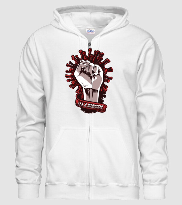 Supraviețuitor Coronavirus model alb pe tricou