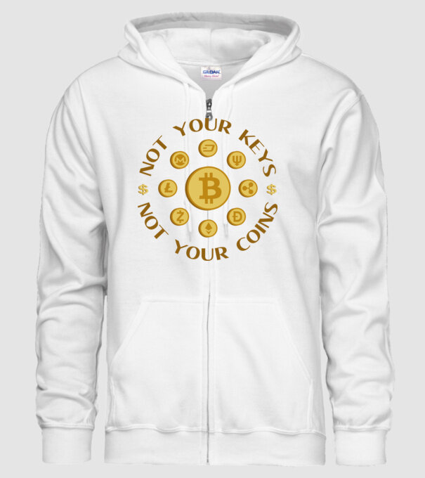 Criptomonede model alb pe tricou