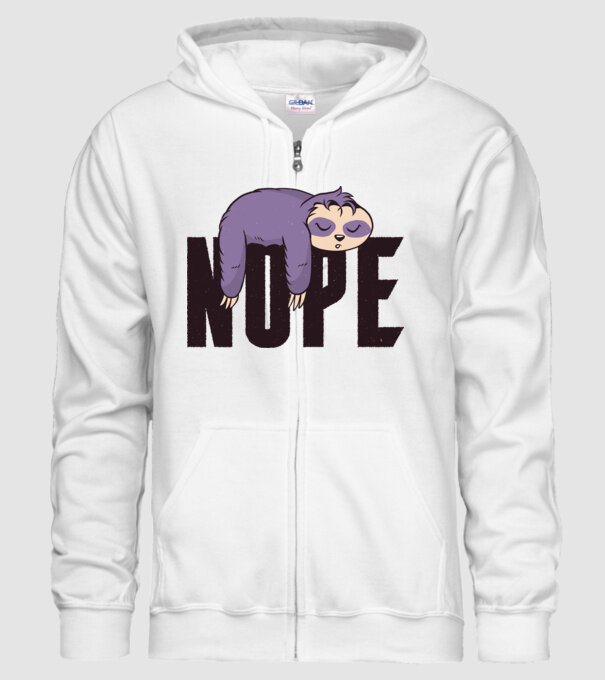 Leneș Nope model alb pe tricou