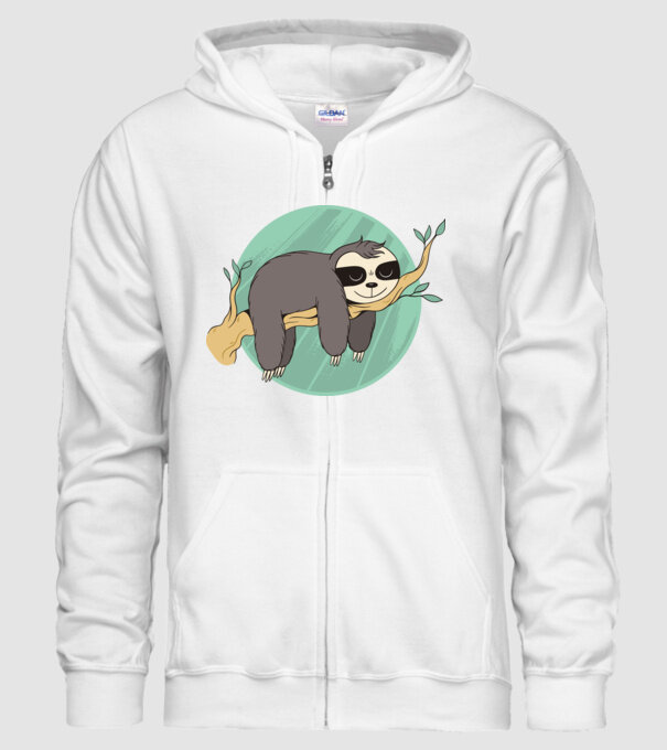 Leneș odihnă model alb pe tricou