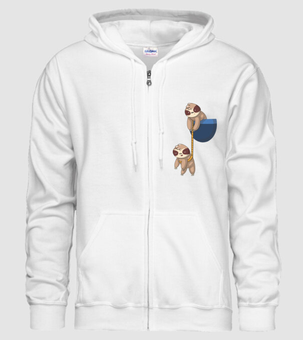 Leneș cu buzunar model alb pe tricou