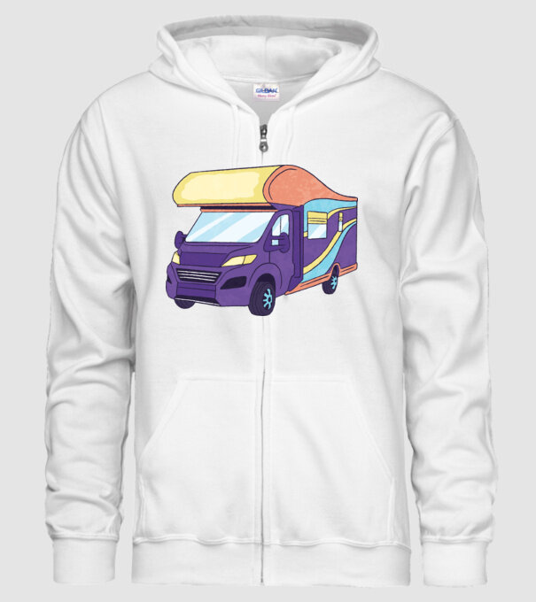 Autorulotă model alb pe tricou