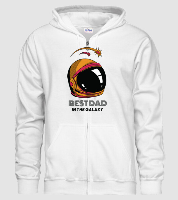 Cel mai bun tată din Galaxie model alb pe tricou