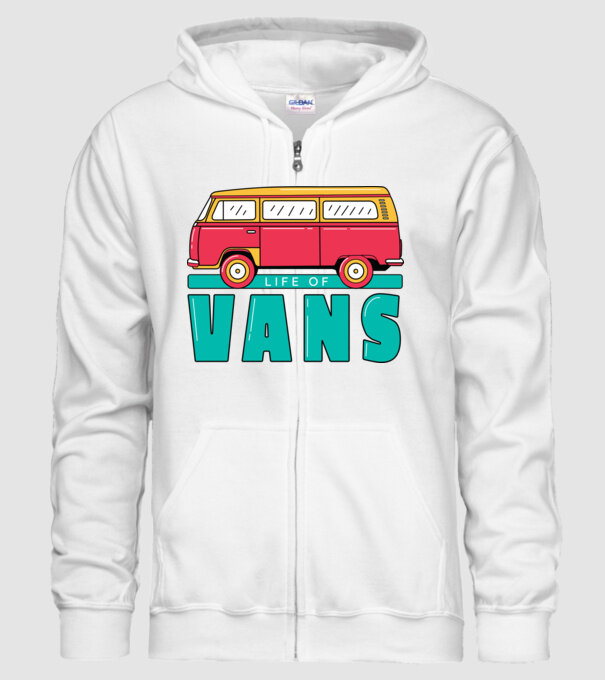 Life of Vans model alb pe tricou