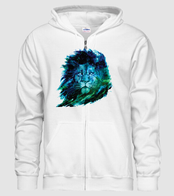 lion color splash model alb pe tricou