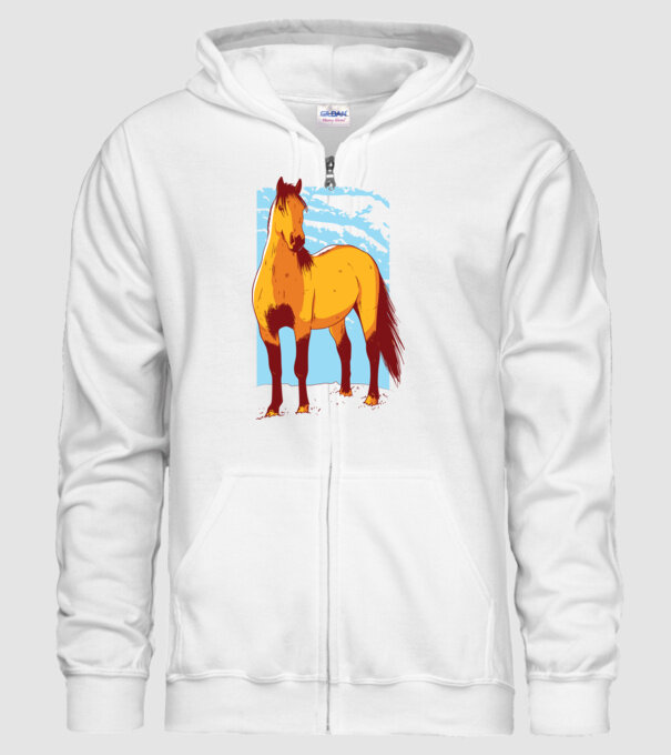 Cal - pentru călăreți model alb pe tricou