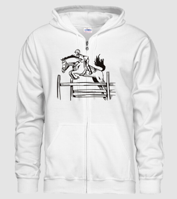 Călăreț model alb pe tricou