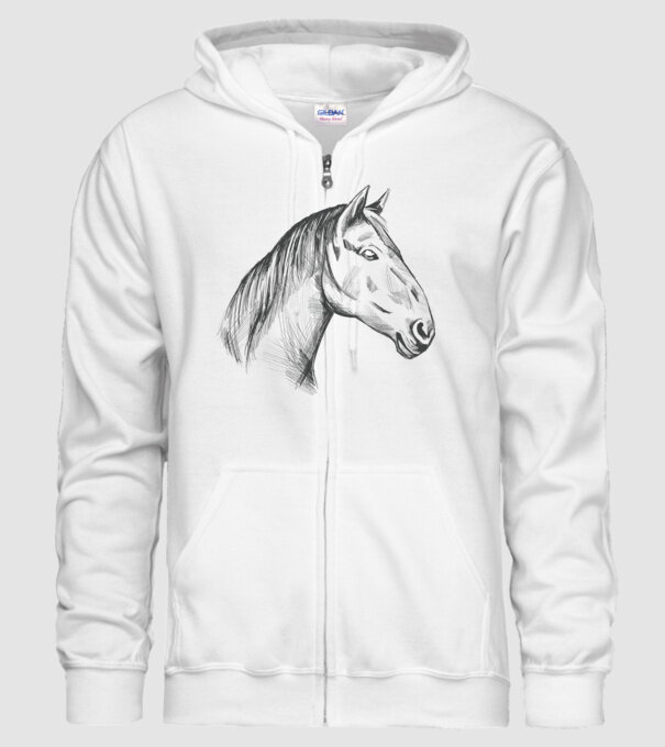 Desen cu cal model alb pe tricou