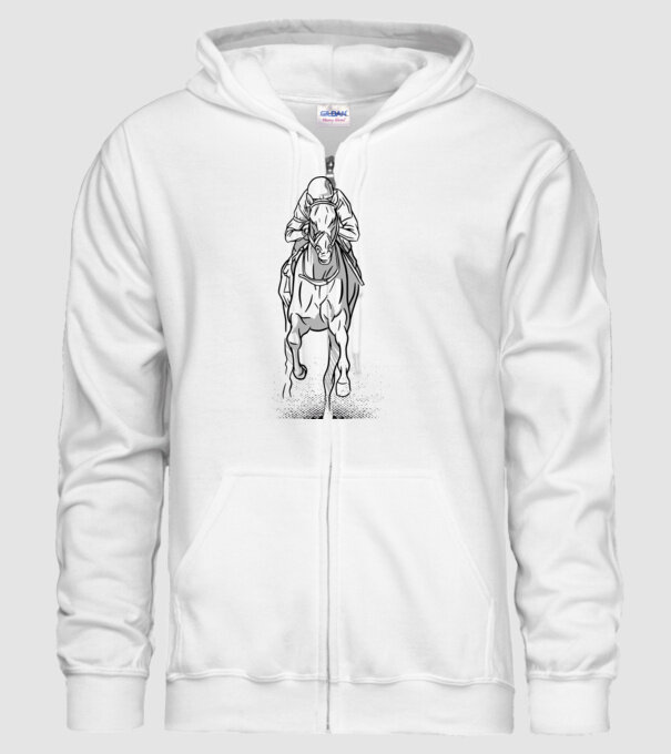 Cursă de cai model alb pe tricou