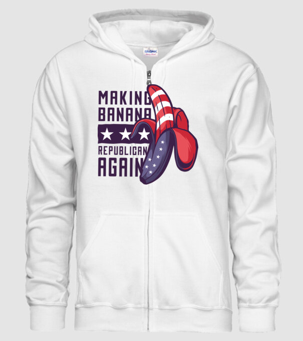 Make Banana Republican Again model alb pe tricou