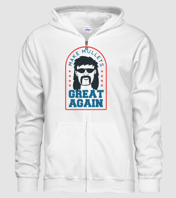 Make Mullets Great Again model alb pe tricou
