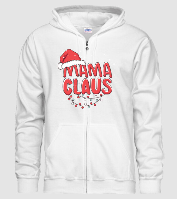 Mama Claus model alb pe tricou