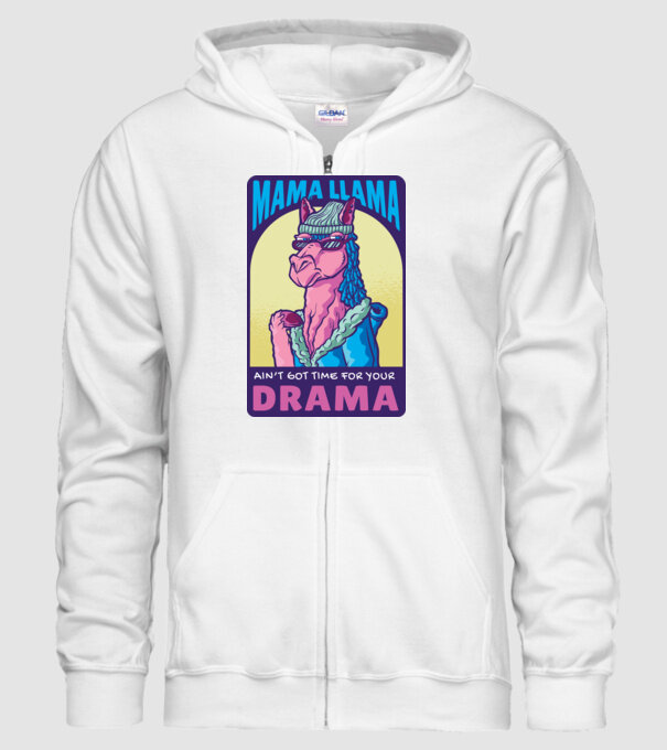 Mama Lama model alb pe tricou