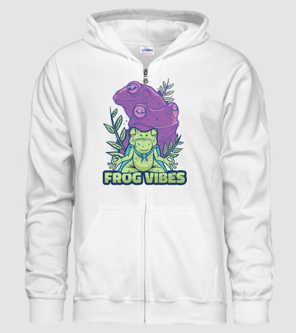 Broasca meditatoare model alb pe tricou
