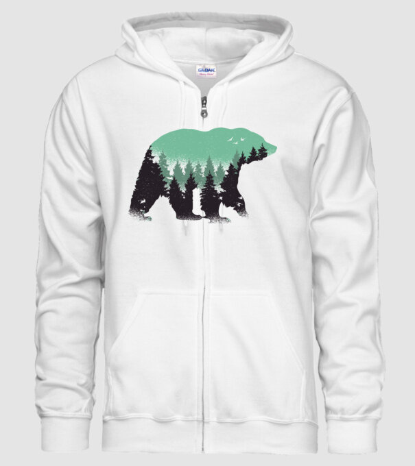Urs pădure Natură tricou model alb pe tricou