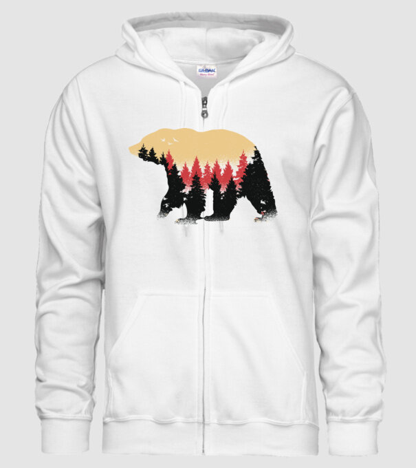 Urs Natură model alb pe tricou