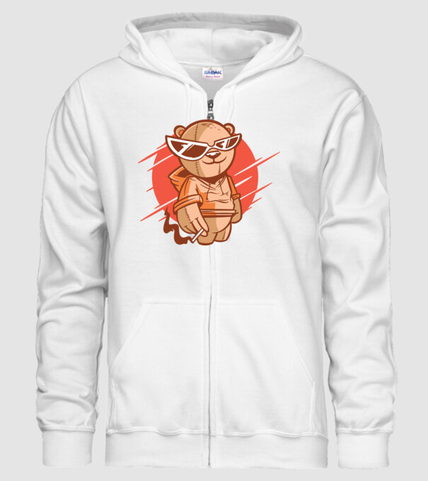 Ursuleț Cool model alb pe tricou