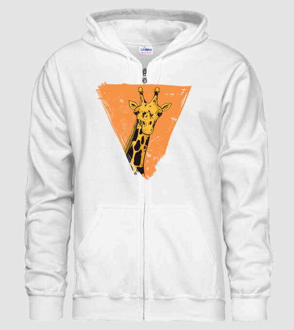 Girafă cool model alb pe tricou