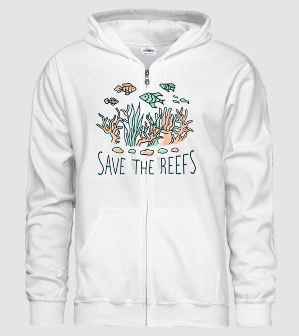 Salvează recifele de corali model alb pe tricou