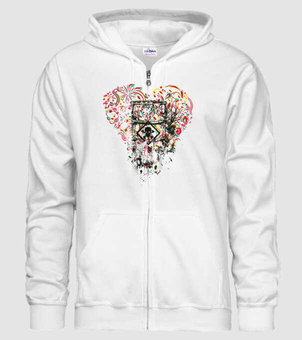 Inimă otrăvită model alb pe tricou