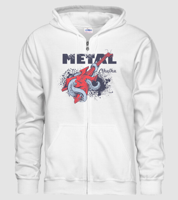 Metal Cthulhu model alb pe tricou