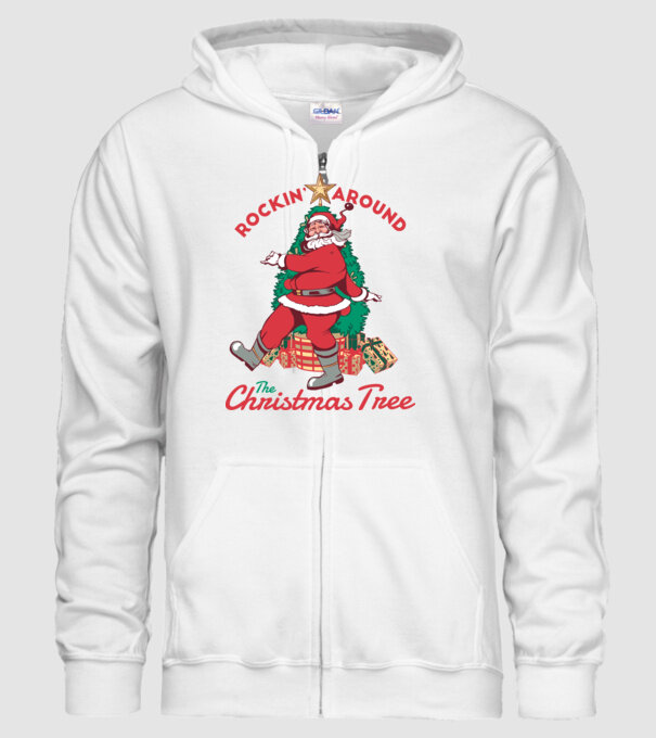 Moș Crăciun dans de Crăciun model alb pe tricou