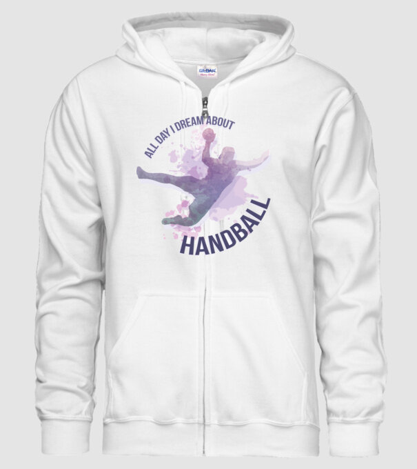 Visez la handbal în fiecare zi model alb pe tricou