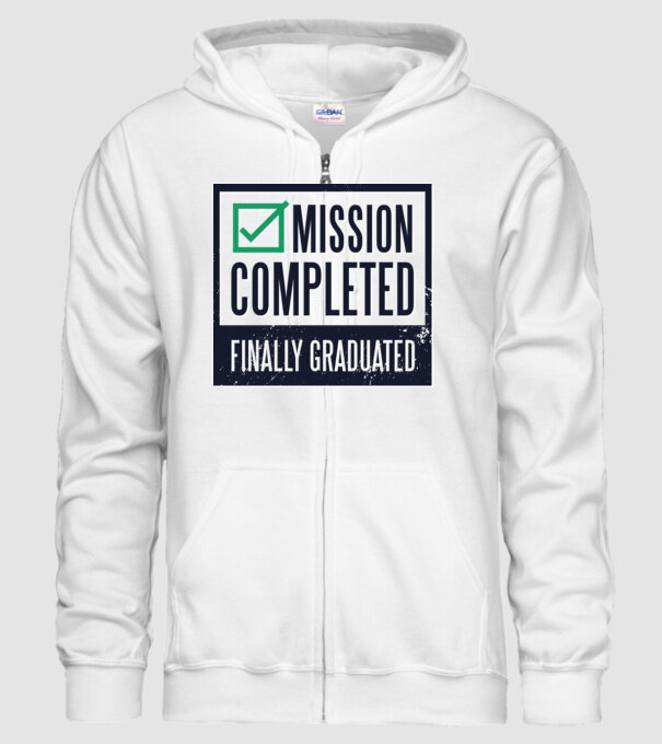 Mission completed Graduation pentru Absolvire model alb pe tricou