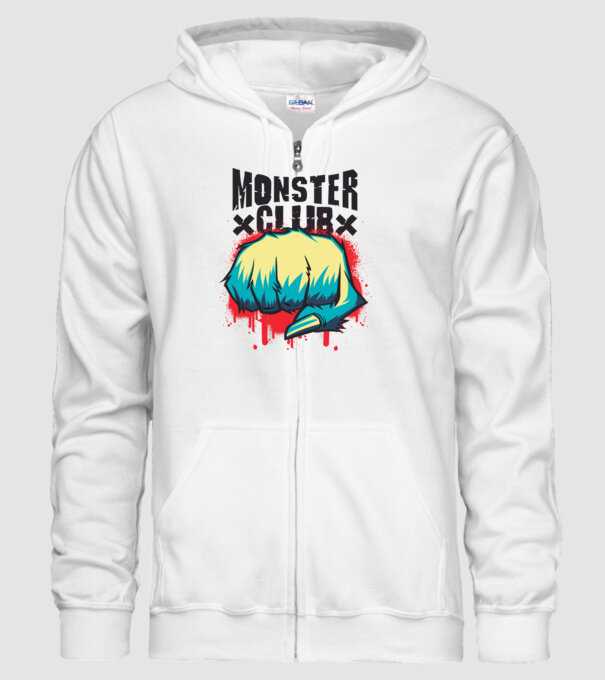 Monster Club model alb pe tricou