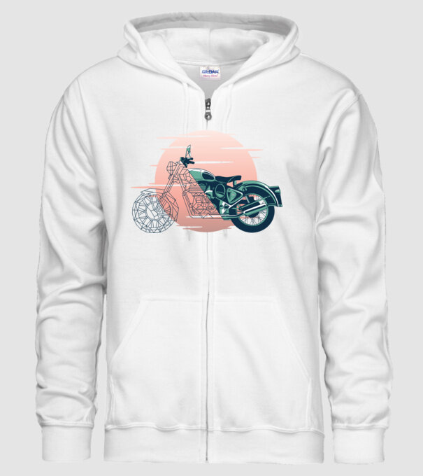 Motocicletă model alb pe tricou