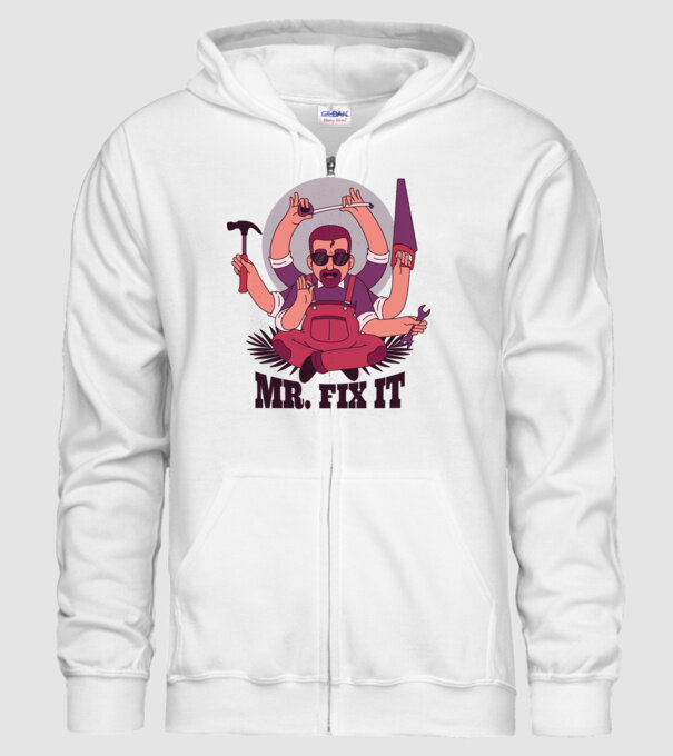 Dl. Fix It - om priceput la toate model alb pe tricou