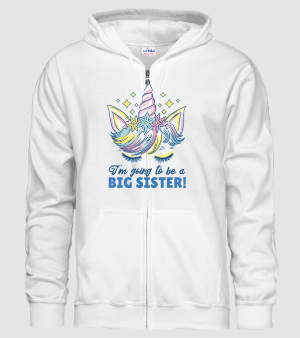 O să fiu un frate mai mare Unicorn model alb pe tricou