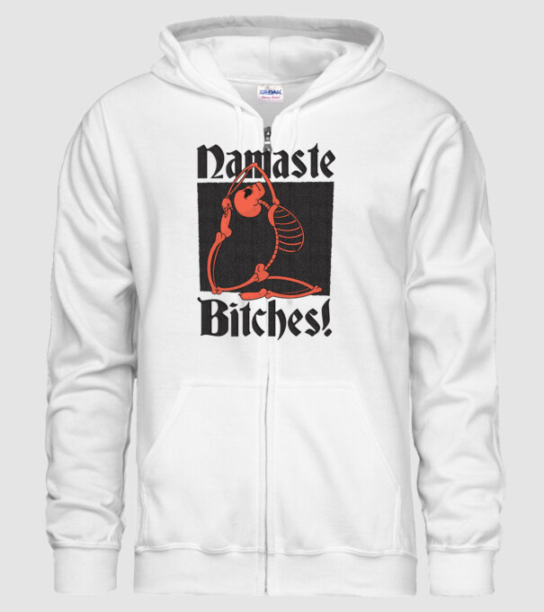 Namaste Bitches model alb pe tricou