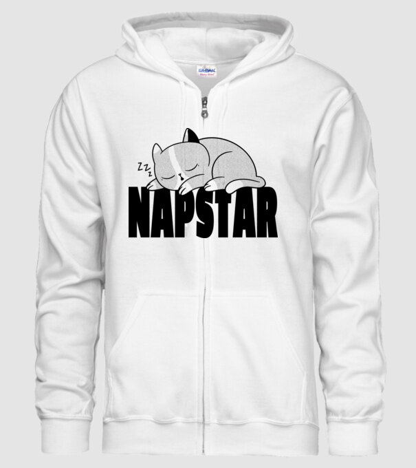 Pisică Napstar model alb pe tricou