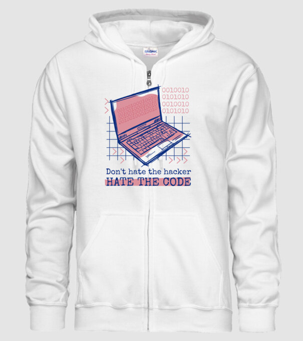 Nu urî hackerul, urăște codul model alb pe tricou