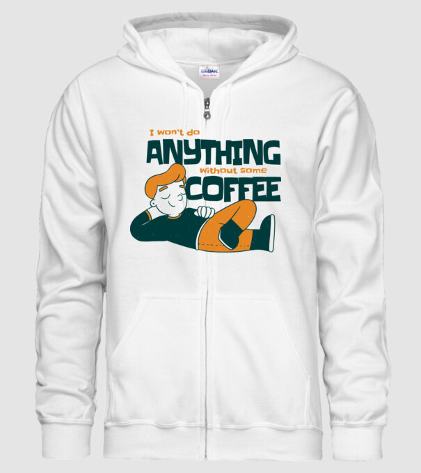Nu pot fac nimic fără cafea model alb pe tricou