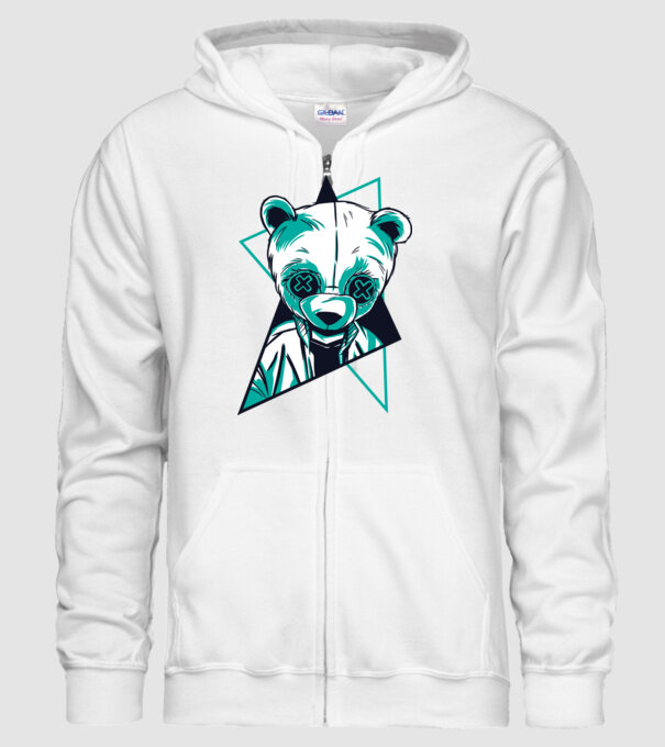 Panda Neon model alb pe tricou
